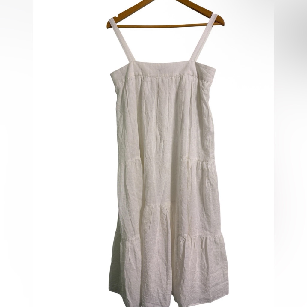 Jenni Kayne Seersucker Summer Dress Ivory Size Small